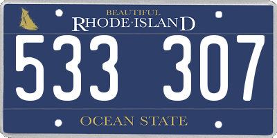 RI license plate 533307