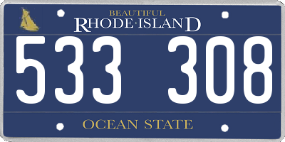 RI license plate 533308