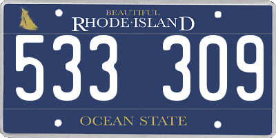 RI license plate 533309