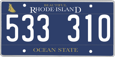 RI license plate 533310