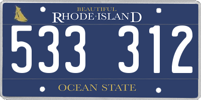 RI license plate 533312
