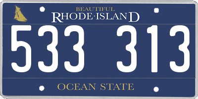 RI license plate 533313