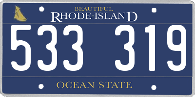 RI license plate 533319