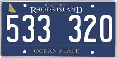 RI license plate 533320