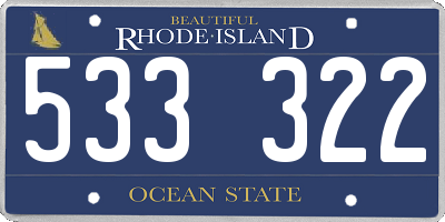 RI license plate 533322