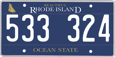 RI license plate 533324
