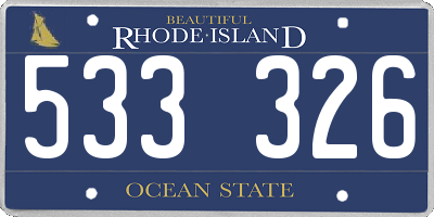 RI license plate 533326