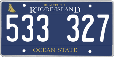 RI license plate 533327