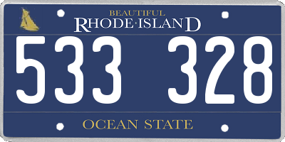 RI license plate 533328