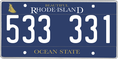RI license plate 533331