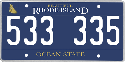 RI license plate 533335