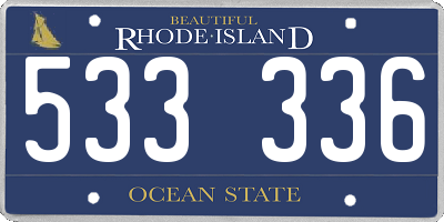 RI license plate 533336
