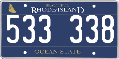 RI license plate 533338