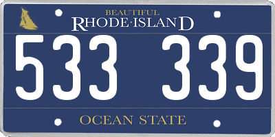 RI license plate 533339