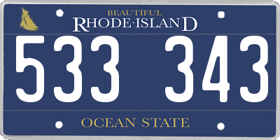 RI license plate 533343
