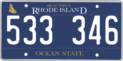 RI license plate 533346