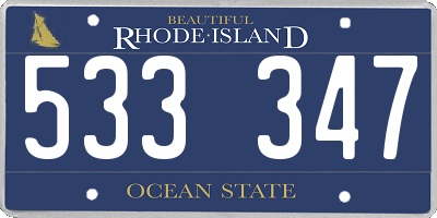 RI license plate 533347