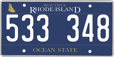 RI license plate 533348