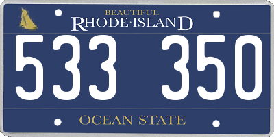 RI license plate 533350