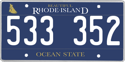 RI license plate 533352