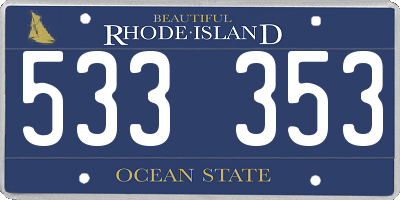 RI license plate 533353