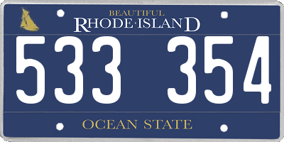 RI license plate 533354