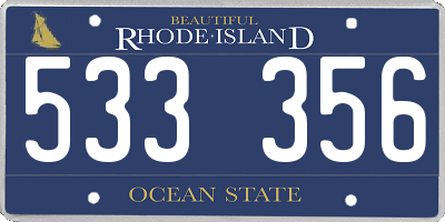 RI license plate 533356