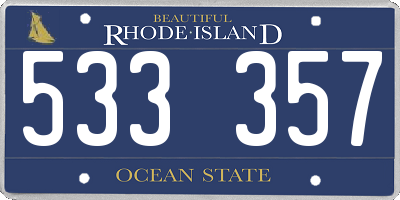 RI license plate 533357