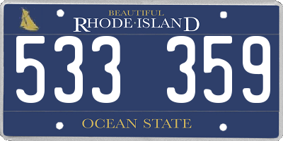 RI license plate 533359