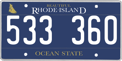 RI license plate 533360