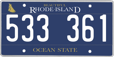 RI license plate 533361