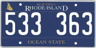 RI license plate 533363