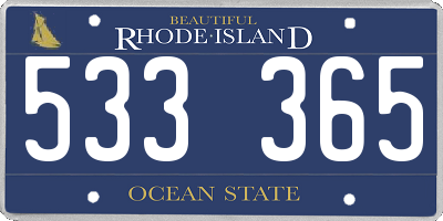RI license plate 533365