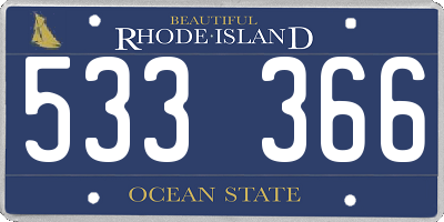 RI license plate 533366