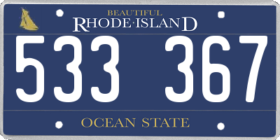 RI license plate 533367