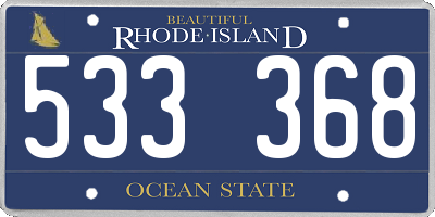 RI license plate 533368