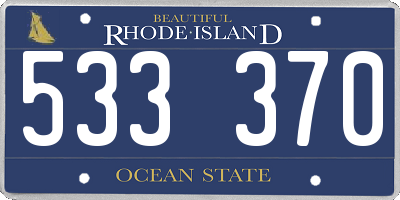 RI license plate 533370