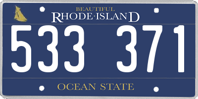 RI license plate 533371