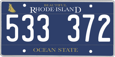 RI license plate 533372