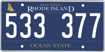 RI license plate 533377