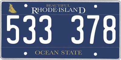 RI license plate 533378