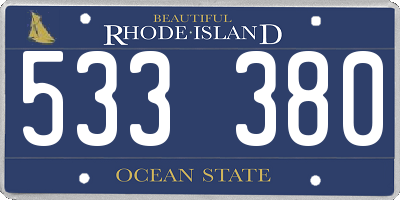 RI license plate 533380