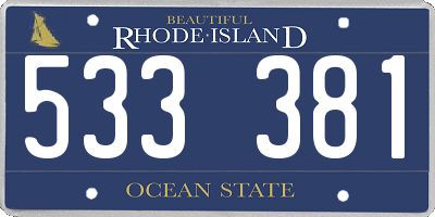RI license plate 533381