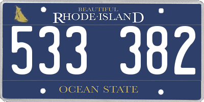 RI license plate 533382