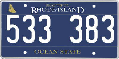 RI license plate 533383