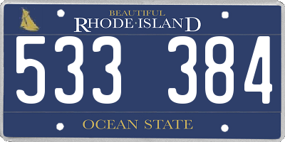 RI license plate 533384