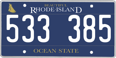 RI license plate 533385