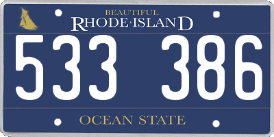 RI license plate 533386