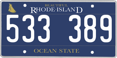 RI license plate 533389
