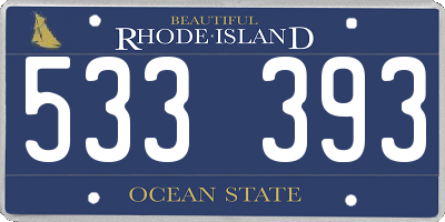 RI license plate 533393